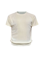 JCAESAR STUDIO Ribbed Ice Silk Raglan T Shirt in Cream