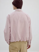 SIMPLE PROJECT Half Placket Plaid Popover Shirt in Pink - On Model