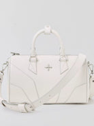 SMFK Medium Leather Cross Motif Handbag in White