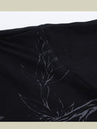 D5ove Graphic Print Kimono Jacket in Black - Detail