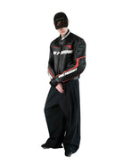 UNKNOWNWORLD Cowhide Leather Racing Jacket in Black - On Male Model