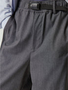 SIMPLE PROJECT Quick Release Belt Straight Leg Trousers in Gray - On Model