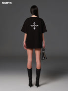 SMFK Heavyweight Cotton Horse Print T Shirt in Black - On Model