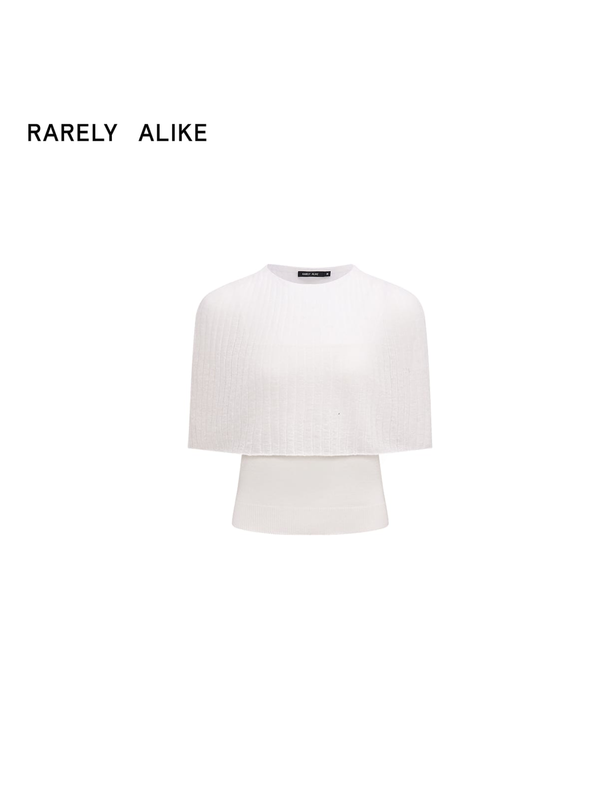 RARELY ALIKE Sheer Knit Cape Camisole Set in White