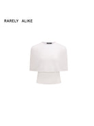 RARELY ALIKE Sheer Knit Cape Camisole Set in White