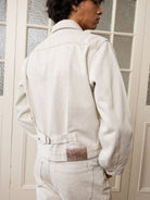 Retro 21 Khaki Type 1 Denim Jacket in Khaki - On Male Model