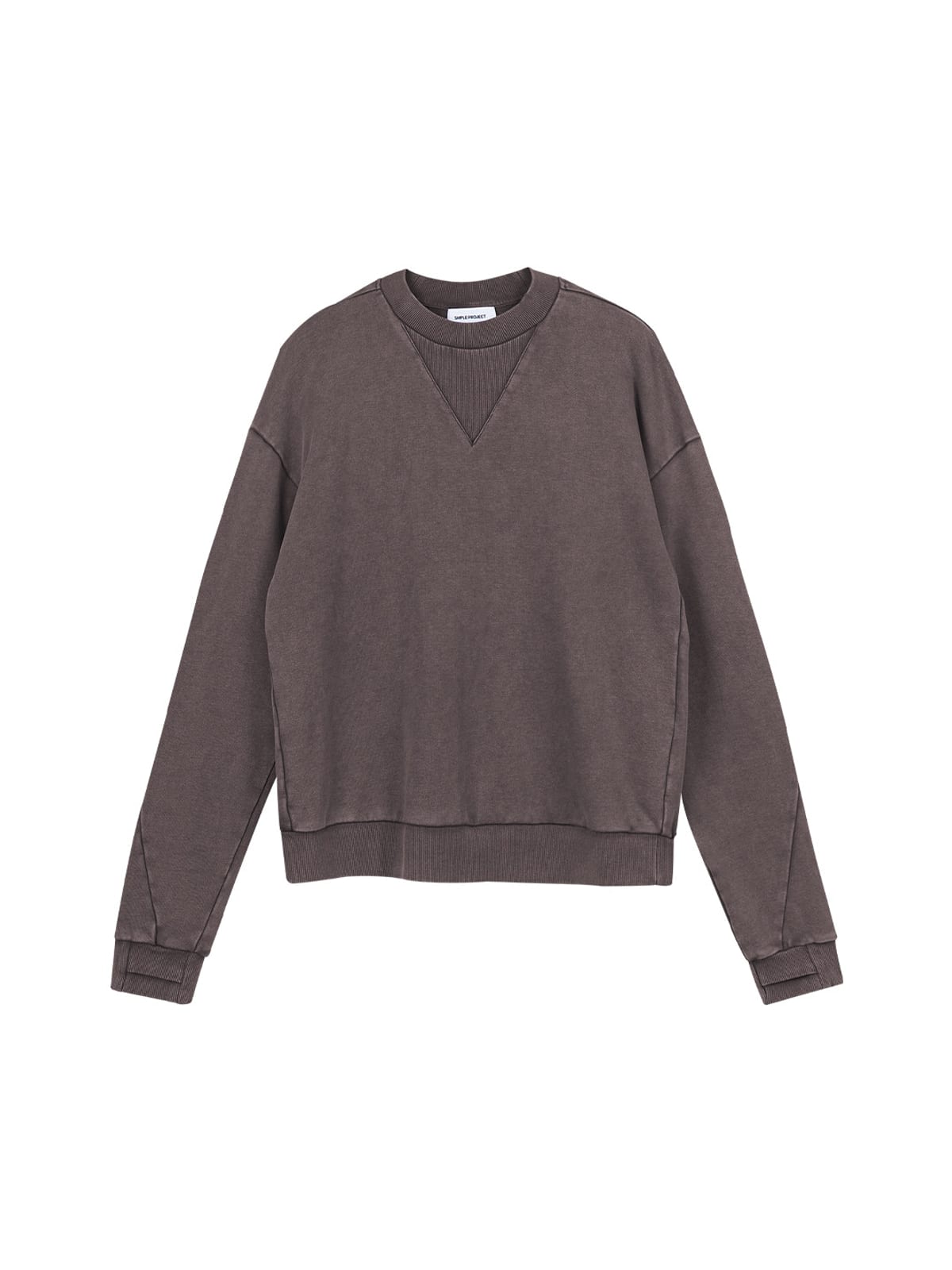 SIMPLE PROJECT Faded Cotton Crewneck Sweatshirt in Gray