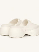SMFK 7cm Platform Embossed EVA Slides in White
