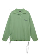 USAGE Oversized Textured Long Sleeve Polo in Mint
