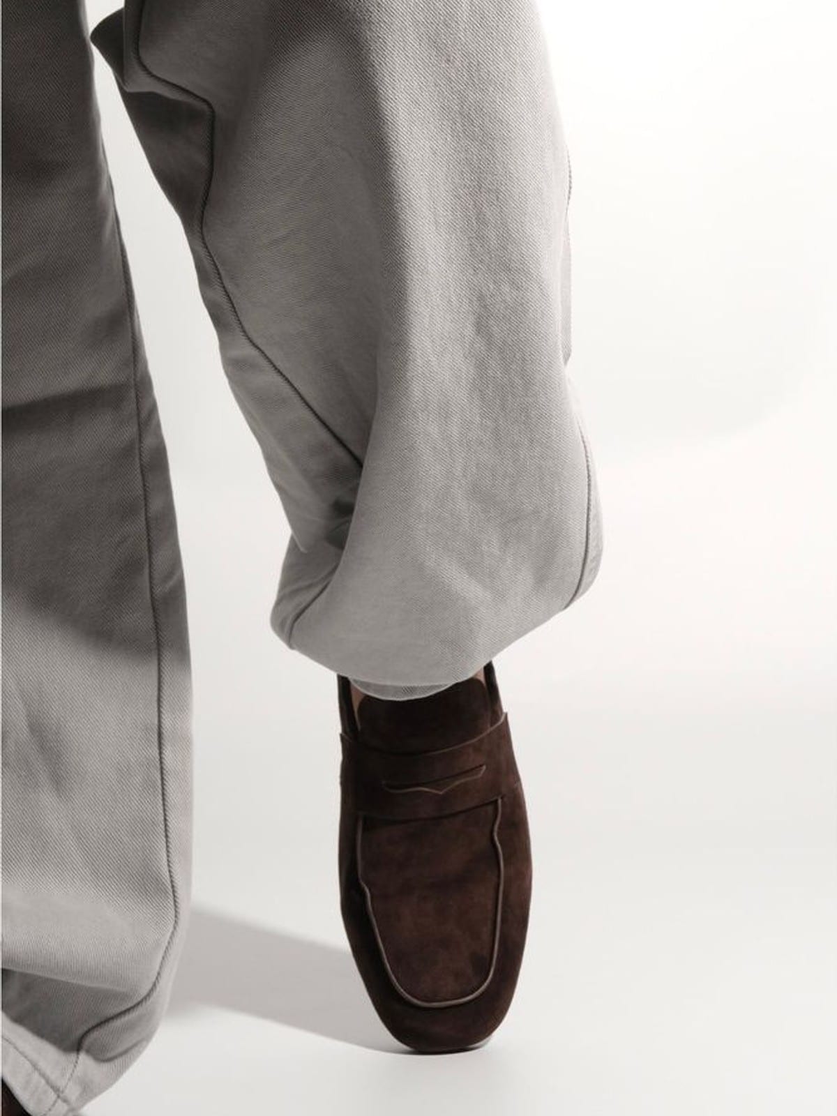 EIX GNOD Calf Leather Slip On Loafers in Brown - On Model