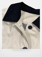 Venus Contrast Collar Cotton Barn Jacket in Beige - Detail