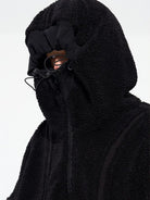 D5ove Sherpa Fleece Half Zip Sweatshirt in Black - On Model