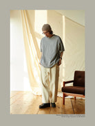 USAGE Heavyweight Herringbone Cargo Pants in White - On Male Model