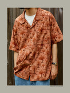 USAGE Floral Japanese Cotton Aloha Shirt in Pink - On Male Model