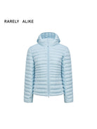 RARELY ALIKE Detachable Hood Duck Down Puffer in Sky Blue