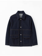 Random Piece Cotton Convertible Workwear Jacket in Navy Blue