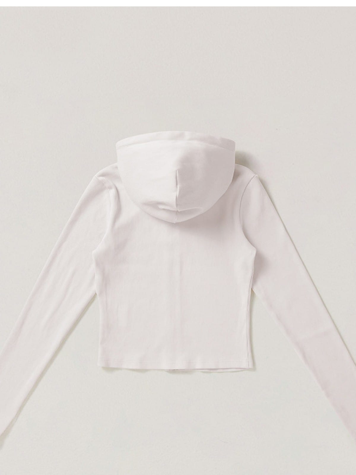 SMFK Vintage Wash Zip Up Cotton Hoodie in Cream