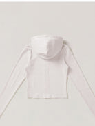 SMFK Vintage Wash Zip Up Cotton Hoodie in Cream