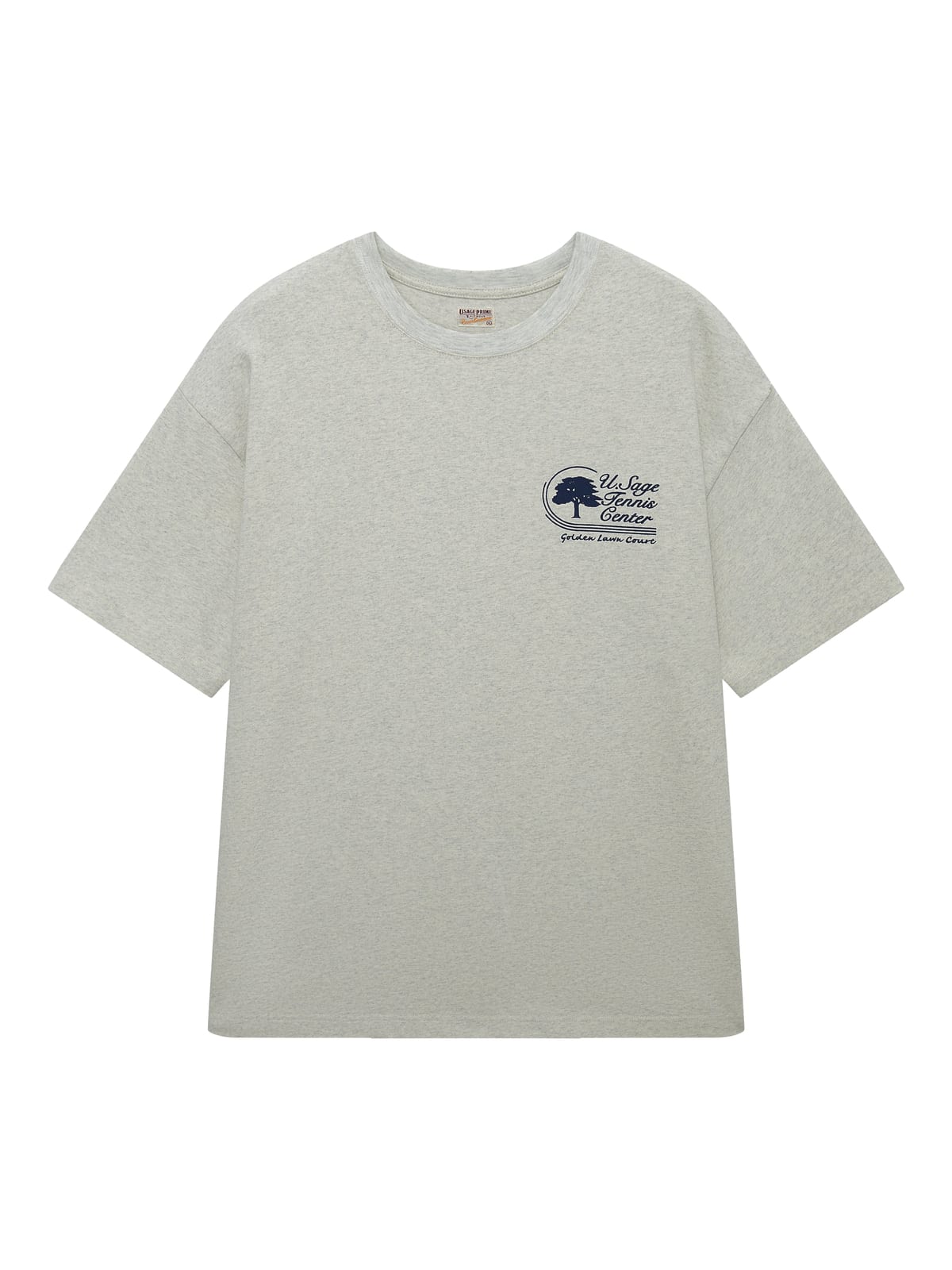 USAGE Retro Tennis Graphic Cotton T Shirt in Gray