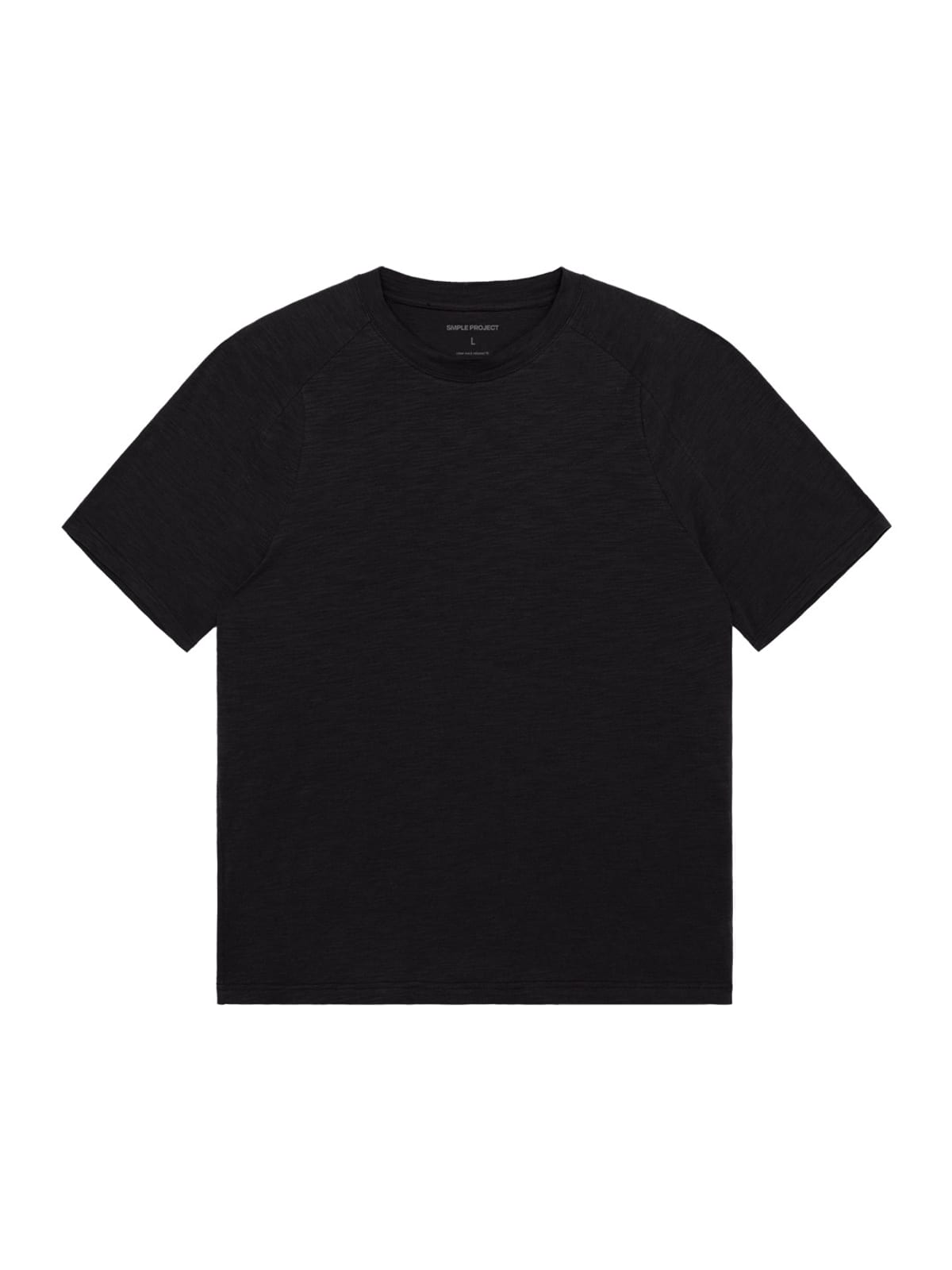 SIMPLE PROJECT Washed Slub Cotton Raglan Tee in Black