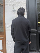 Triangle Project Wool Cashmere Hooded Zip Jacket in Black - On Male Model