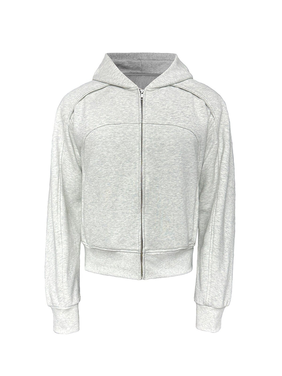 JCAESAR STUDIO Arch Panel Zip Up Hoodie in Light Gray