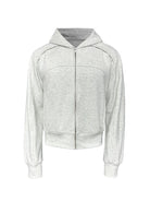 JCAESAR STUDIO Arch Panel Zip Up Hoodie in Light Gray