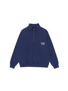 USAGE Heavyweight Cotton Half Zip Sweatshirt in Navy Blue