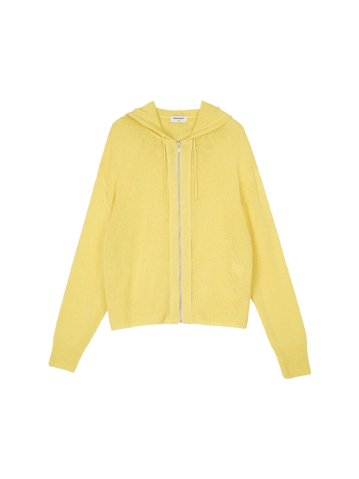SIMPLE PROJECT Washi Paper Yarn Zip Up Hoodie in Yellow