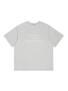 LOSTCTRL Cross Stitch Letter T Shirt in Gray