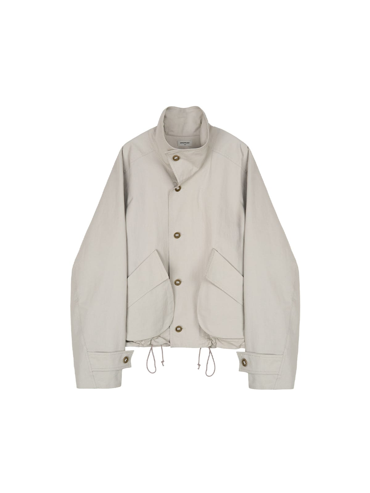 SIMPLE PROJECT Cotton Nylon High Neck Jacket in Gray
