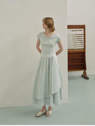 TEASEL Multi Wear Off Shoulder Top in Mint - On Female Model