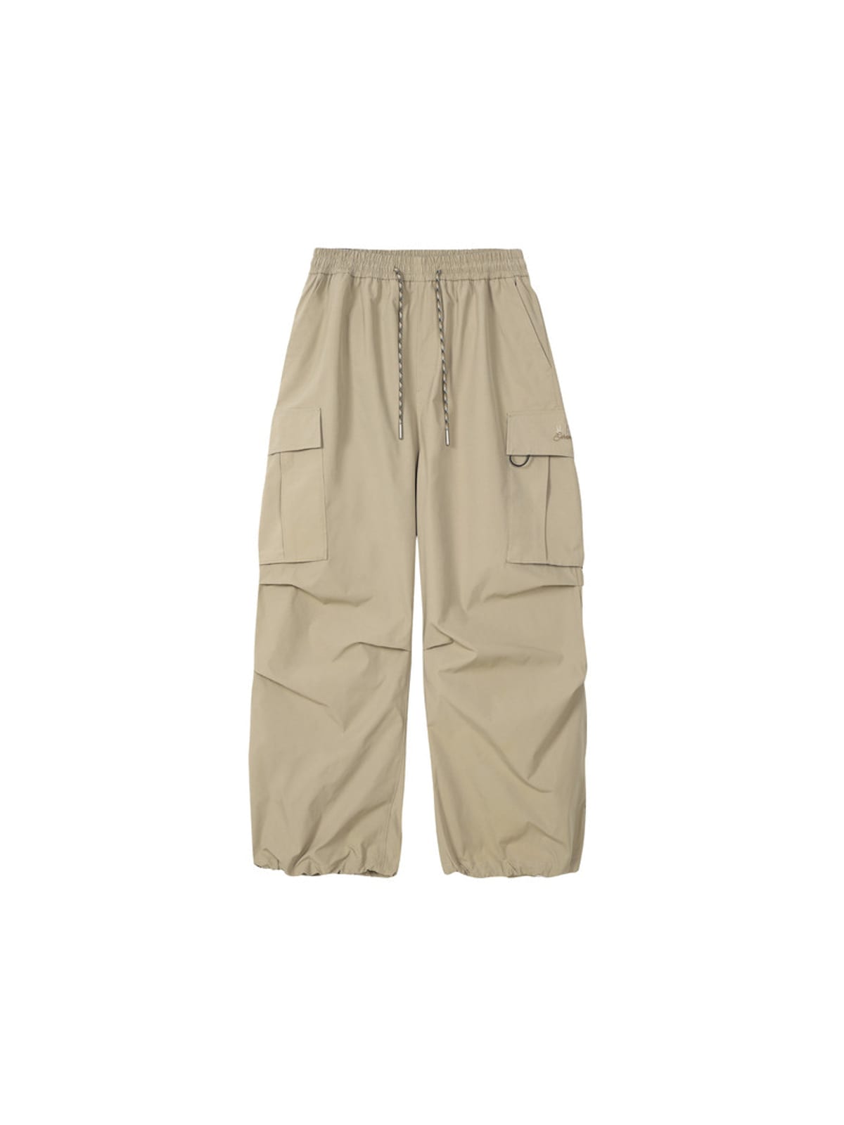 MEDM Multi Pocket Parachute Cargo Pants in Beige