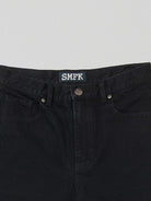 SMFK Washed Wide Leg Denim Jeans in Black - Detail