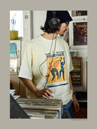 USAGE Heavyweight Graphic Cotton T Shirt in White - On Male Model