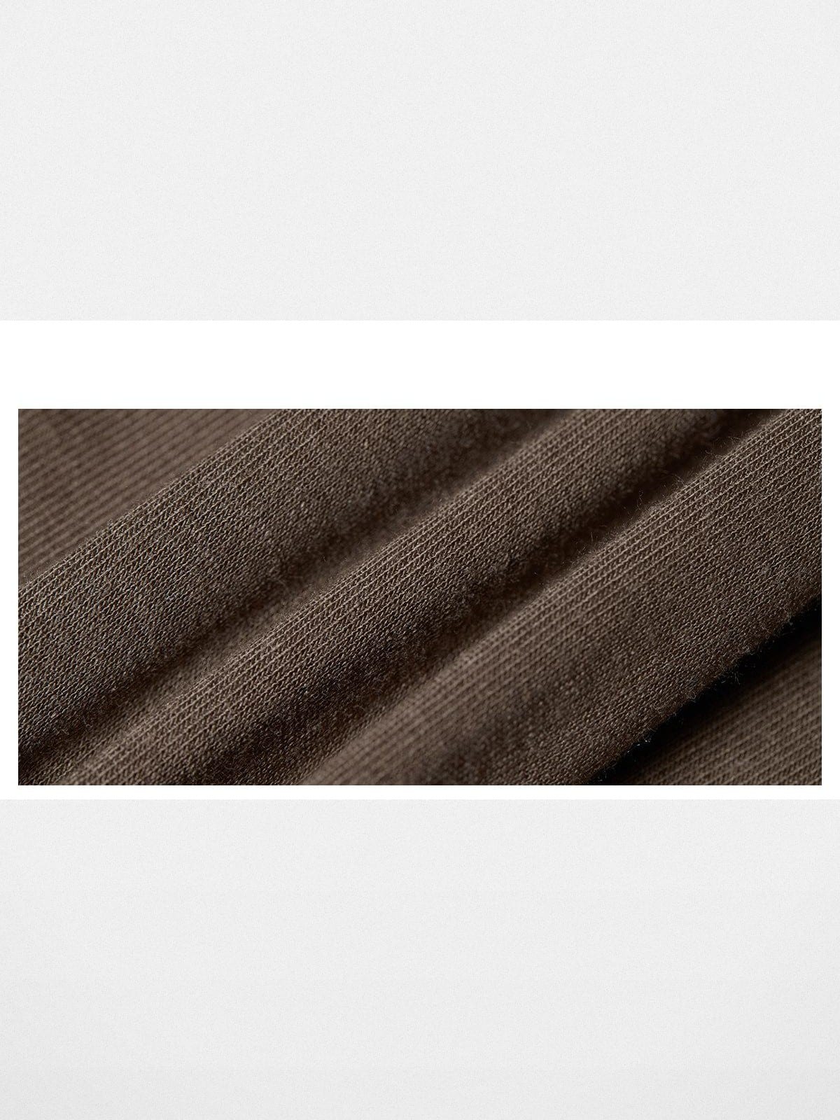 Random Piece Ruched Asymmetrical Graphic T Shirt in Brown - Detail