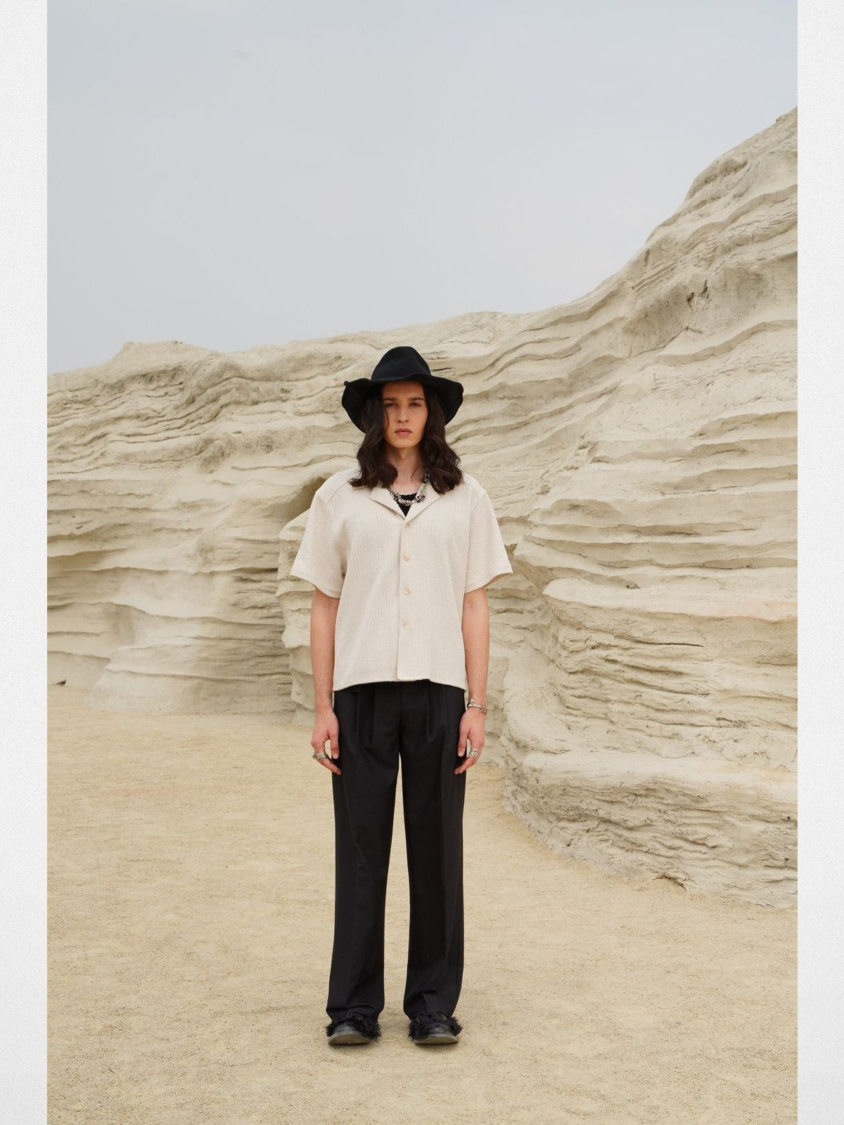 Retro 21 Pleated Straight Leg Trousers in Black - Lifestyle
