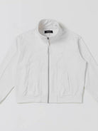SMFK Cotton Zip Up Track Jacket in White