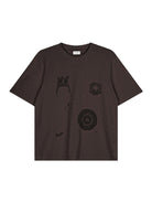 SIMPLE PROJECT Cotton Blend Graphic Print T Shirt in Brown