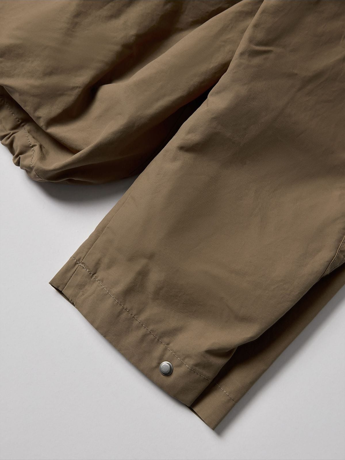 Random Piece Cotton Blend Cropped Drawstring Jacket in Beige - Detail