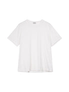 SIMPLE PROJECT Kapok Blend Crewneck T Shirt in White