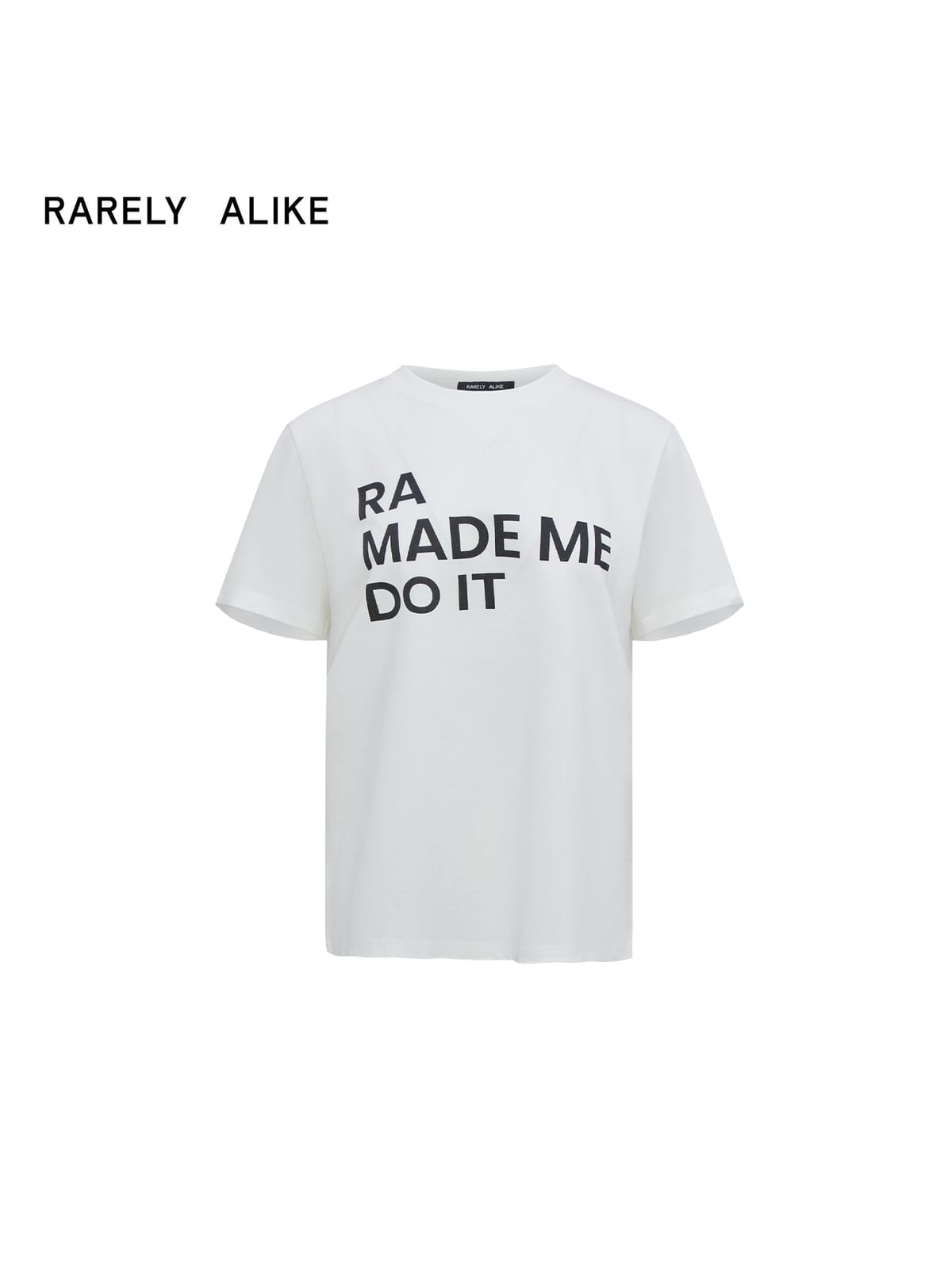 RARELY ALIKE Anniversary Slogan Cotton T Shirt in White