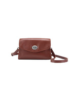 QIUZHEN Vintage Leather Envelope Crossbody in Dark Brown
