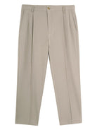 SIMPLE PROJECT Center Seam Cropped Trousers in Beige