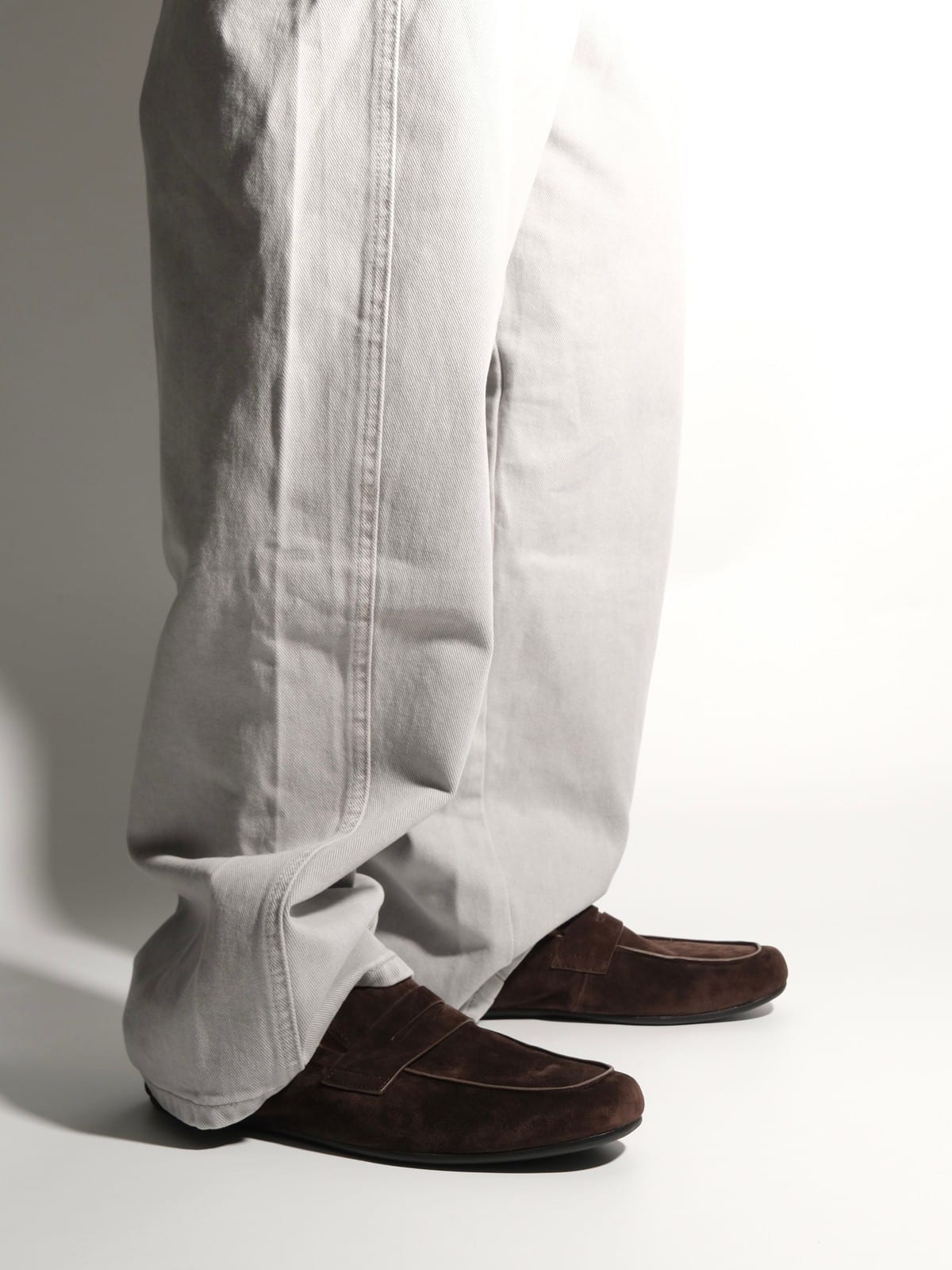 EIX GNOD Calf Leather Slip On Loafers in Brown - On Model