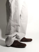 EIX GNOD Calf Leather Slip On Loafers in Brown - On Model
