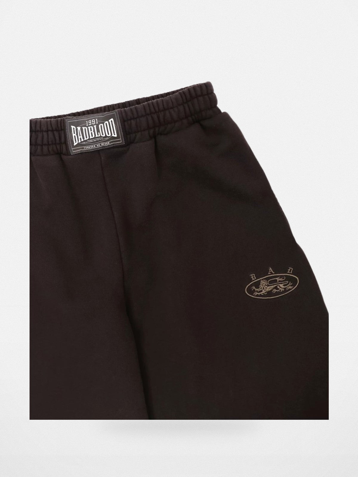 BADSEED 2 Way Curved Leg Joggers in Brown - Detail