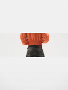 BLINDNOPLAN Reflective Strip Stand Collar Jacket in Orange - On Model