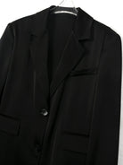Venus Satin Back Slit Blazer in Black