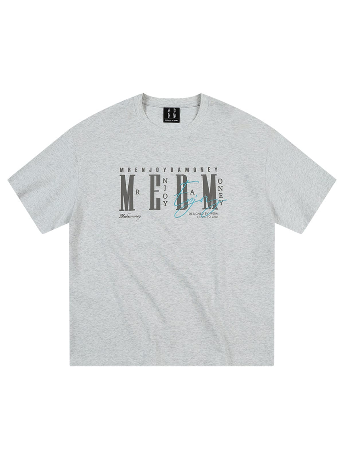 MEDM Vintage Logo Typography Cotton T Shirt in Heather Gray